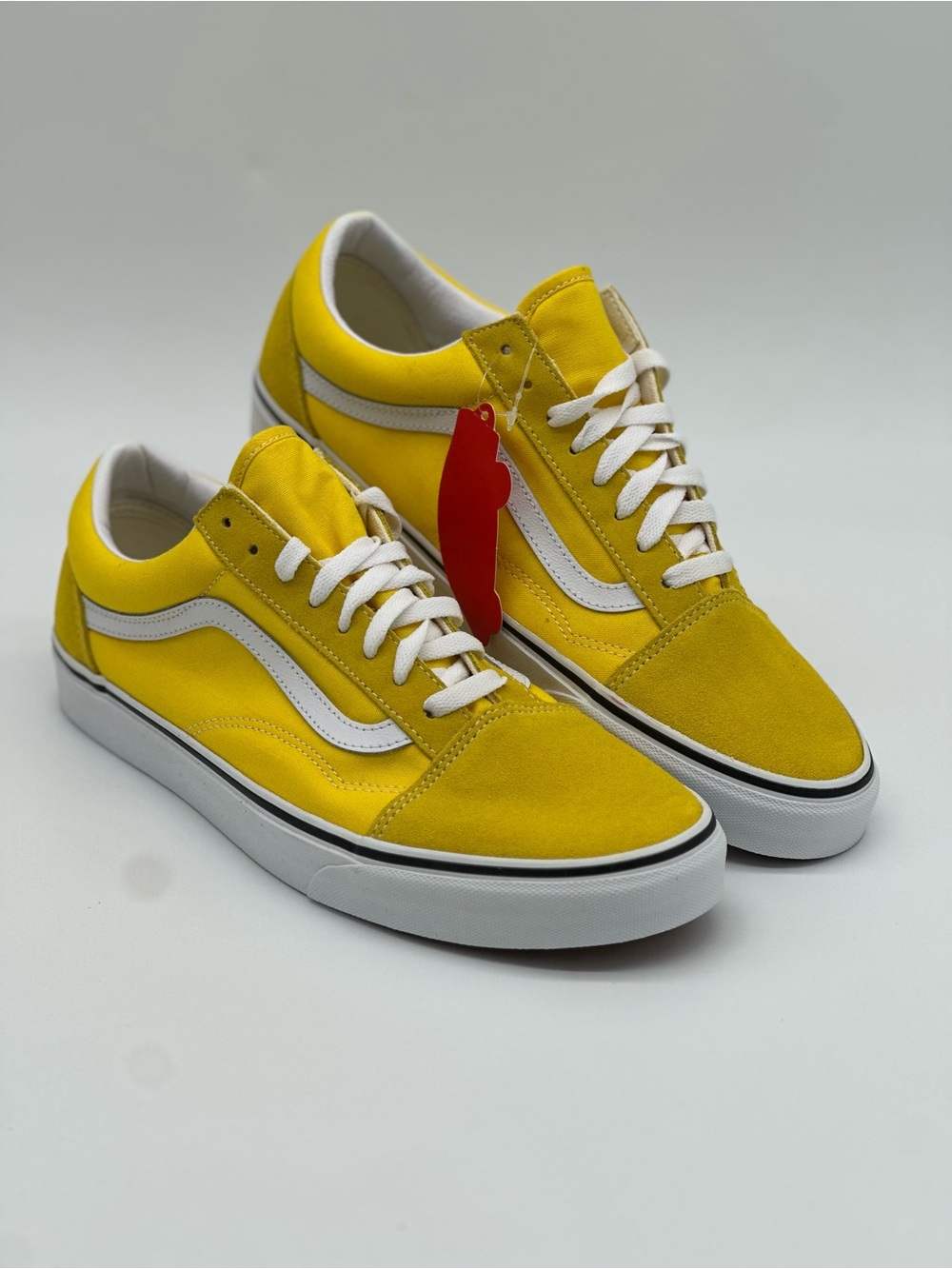Vans Yellow Low-Top Sneakers with White Stripe